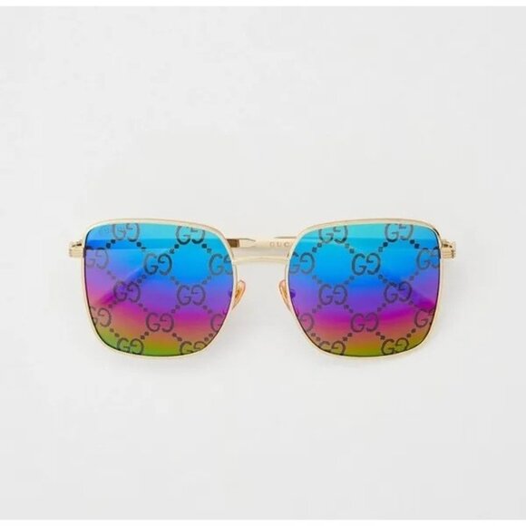 NEW GUCCI GG0802S 004 WOMEN GOLD SUNGLASSES